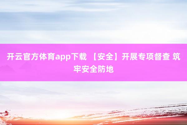 开云官方体育app下载 【安全】开展专项督查 筑牢安全防地