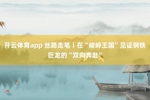 开云体育app 丝路走笔丨在“峻岭王国”见证钢铁巨龙的“双向奔赴”
