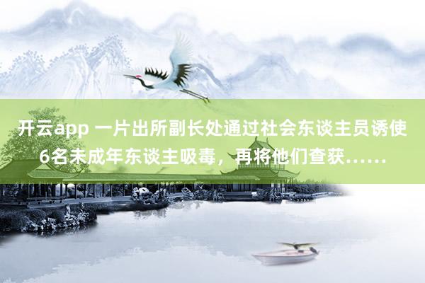 开云app 一片出所副长处通过社会东谈主员诱使6名未成年东谈主吸毒，再将他们查获……