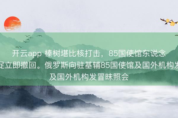 开云app 榛树堪比核打击，85国使馆东说念主员被督促立即撤回。俄罗斯向驻基辅85国使馆及国外机构发冒昧照会